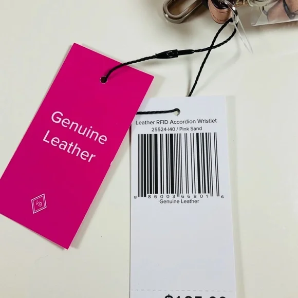 Vera Bradley Leather RFID Accordion Wristlet Wallet Pink Sand NWT - Picture 5 of 6